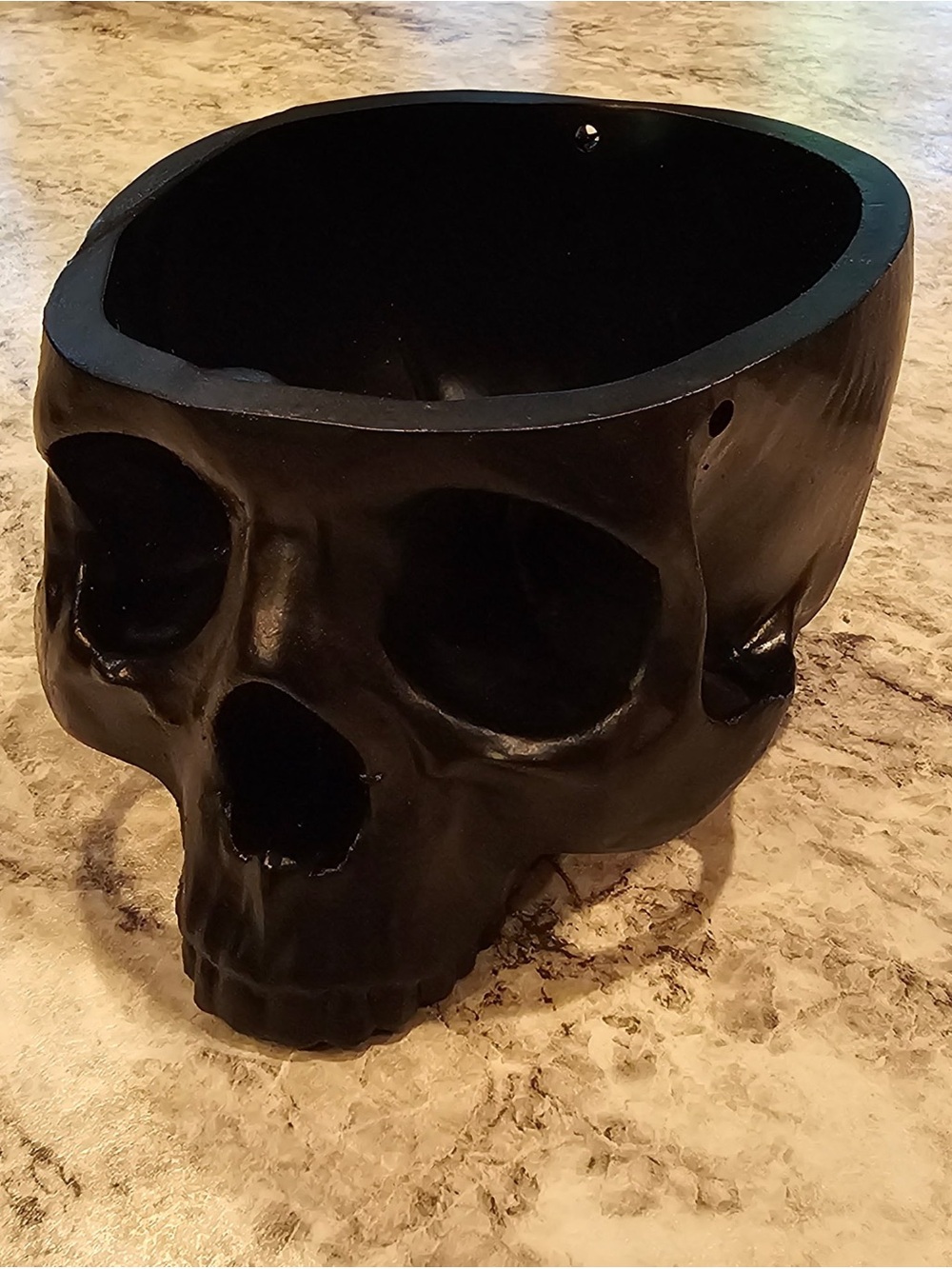 Hand Crafted Black Skull Pot